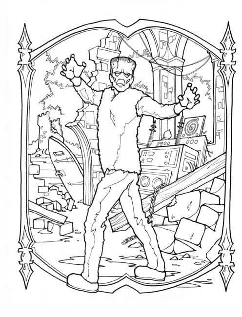 Monstre de Frankenstein coloring page