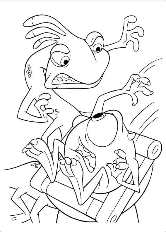 Coloriage Monstres et Cie Randall Boggs et Bob Razowski