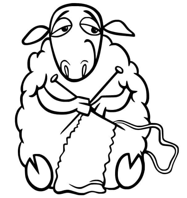 Coloriage Mouton Tricote
