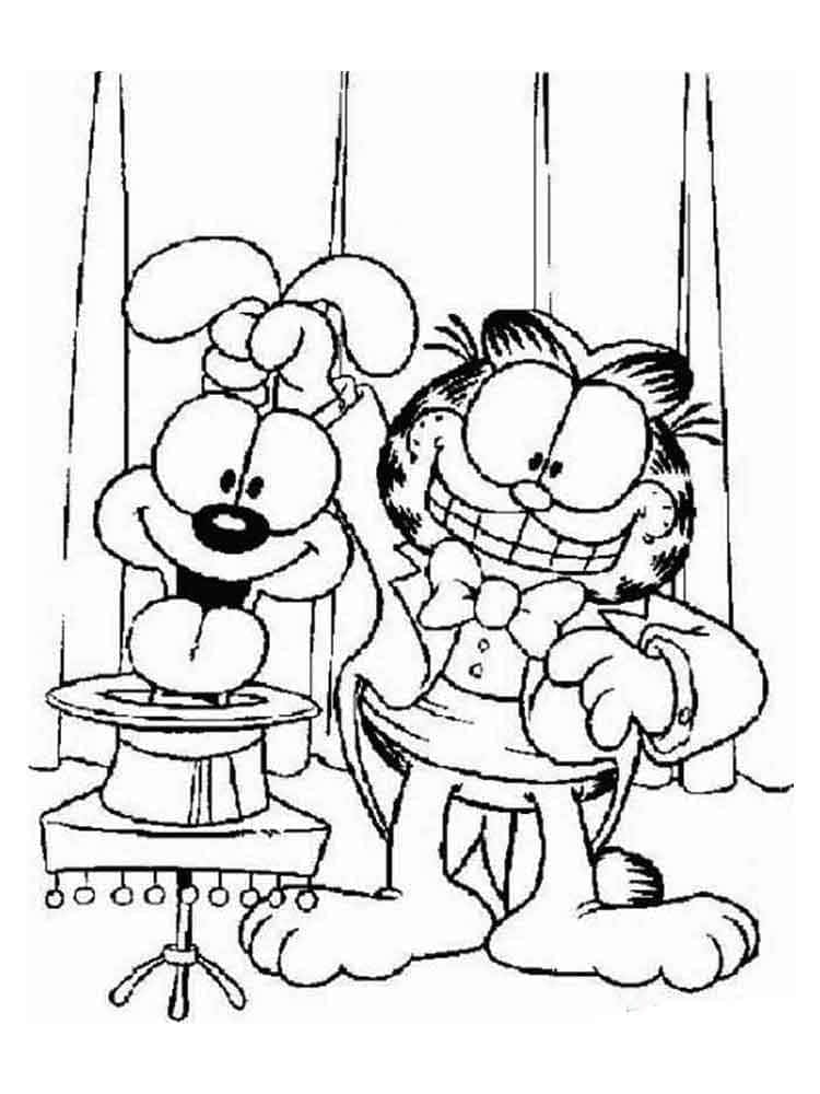 Odie et Garfield coloring page