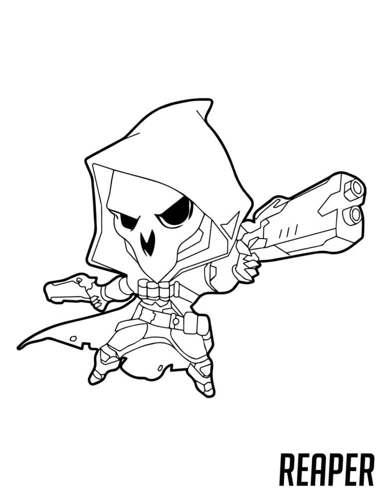 Coloriage Overwatch Chibi Reaper