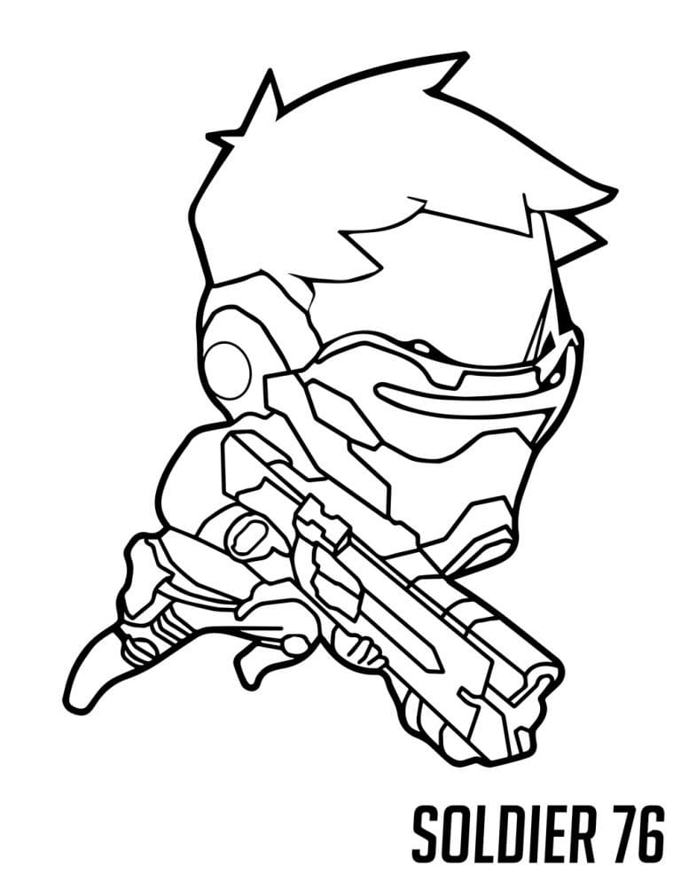 Coloriage Overwatch Chibi Soldier 76