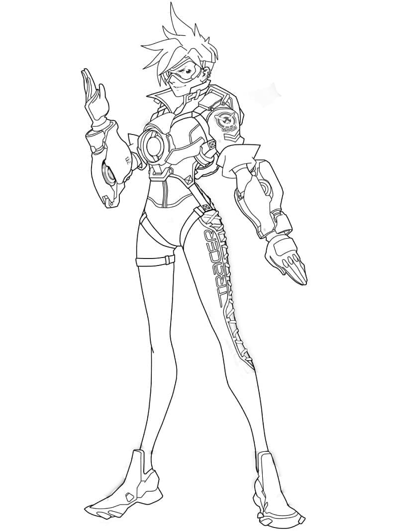 Coloriage Overwatch Tracer