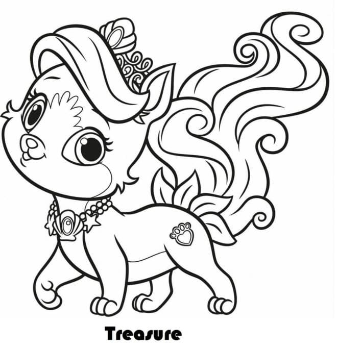 Palace Pets Treasure coloring page