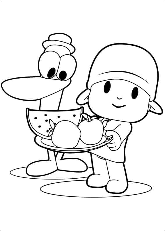 Pato et Pocoyo coloring page