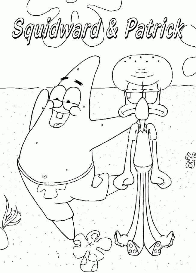 Patrick Étoile et Carlo Tentacule coloring page