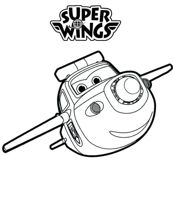 Paul dans Super Wings coloring page