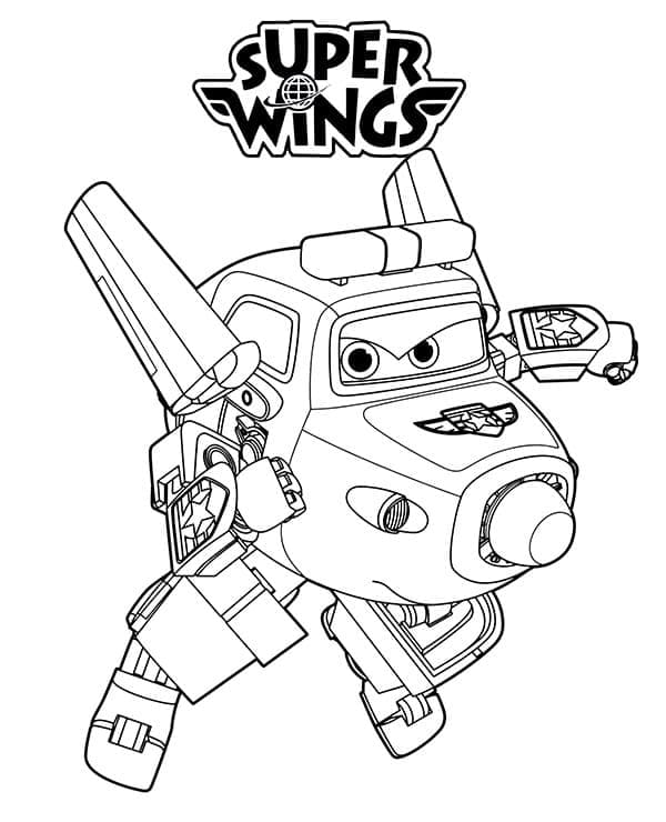 Paul Super Wings coloring page
