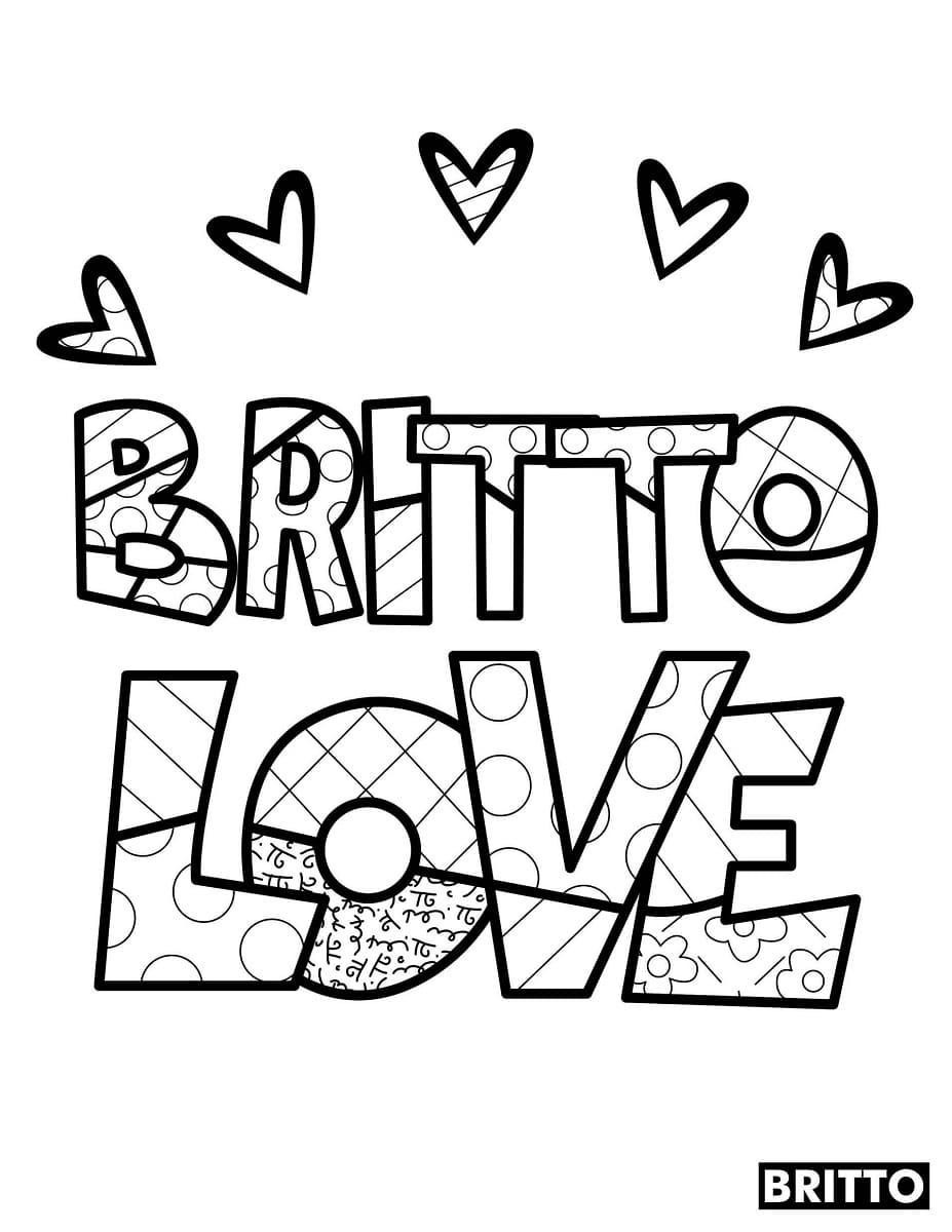 Coloriage Peinture de Romero Britto - Britto Love