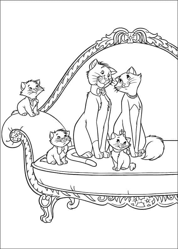 Personnages dans Aristochats coloring page