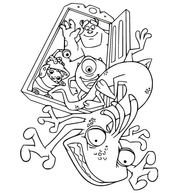 Personnages dans Monstres et Cie coloring page