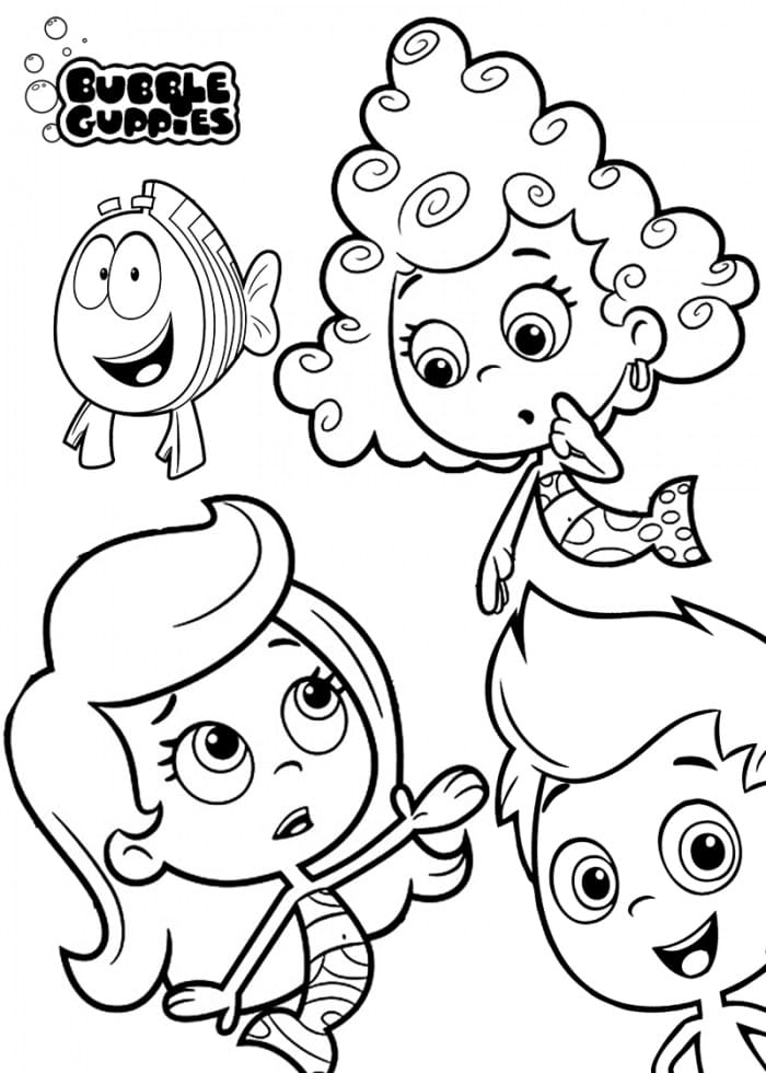 Personnages de Bubulle Guppies coloring page