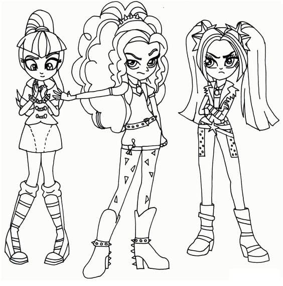 Personnages de Equestria Girls coloring page