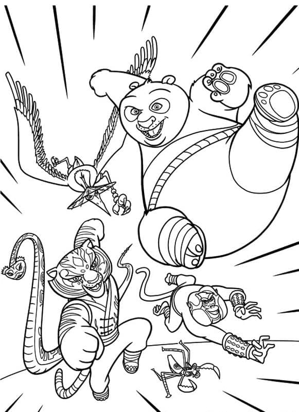 Personnages de Kung Fu Panda coloring page