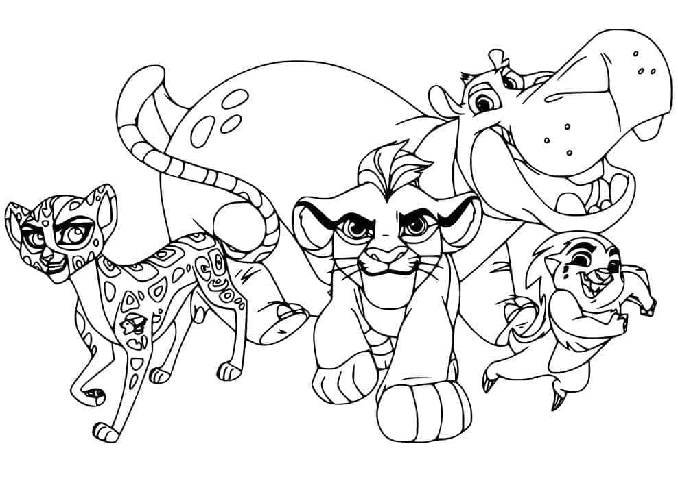Personnages de La Garde Du Roi Lion coloring page