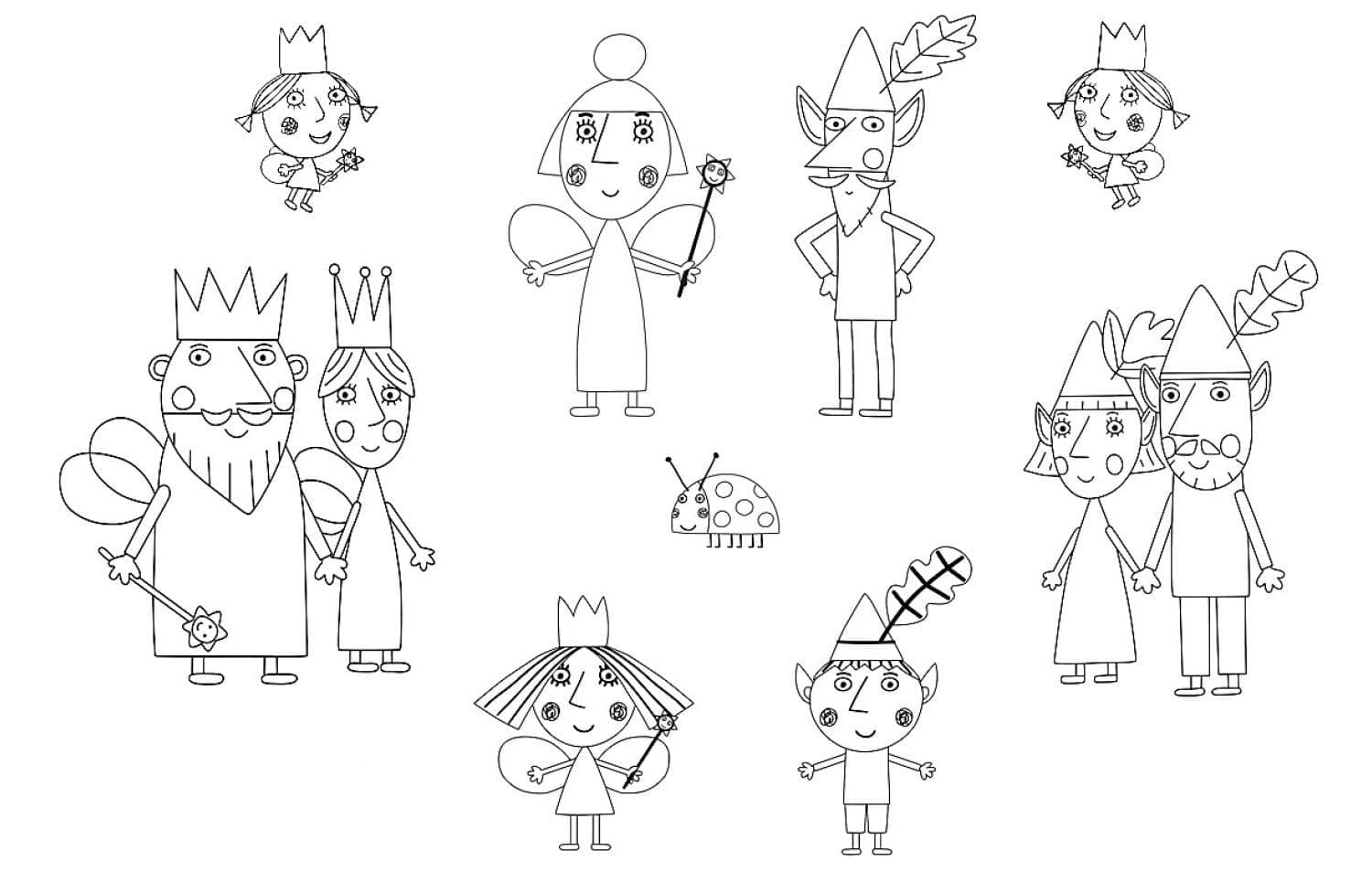 Personnages de Le Petit Royaume De Ben Et Holly coloring page