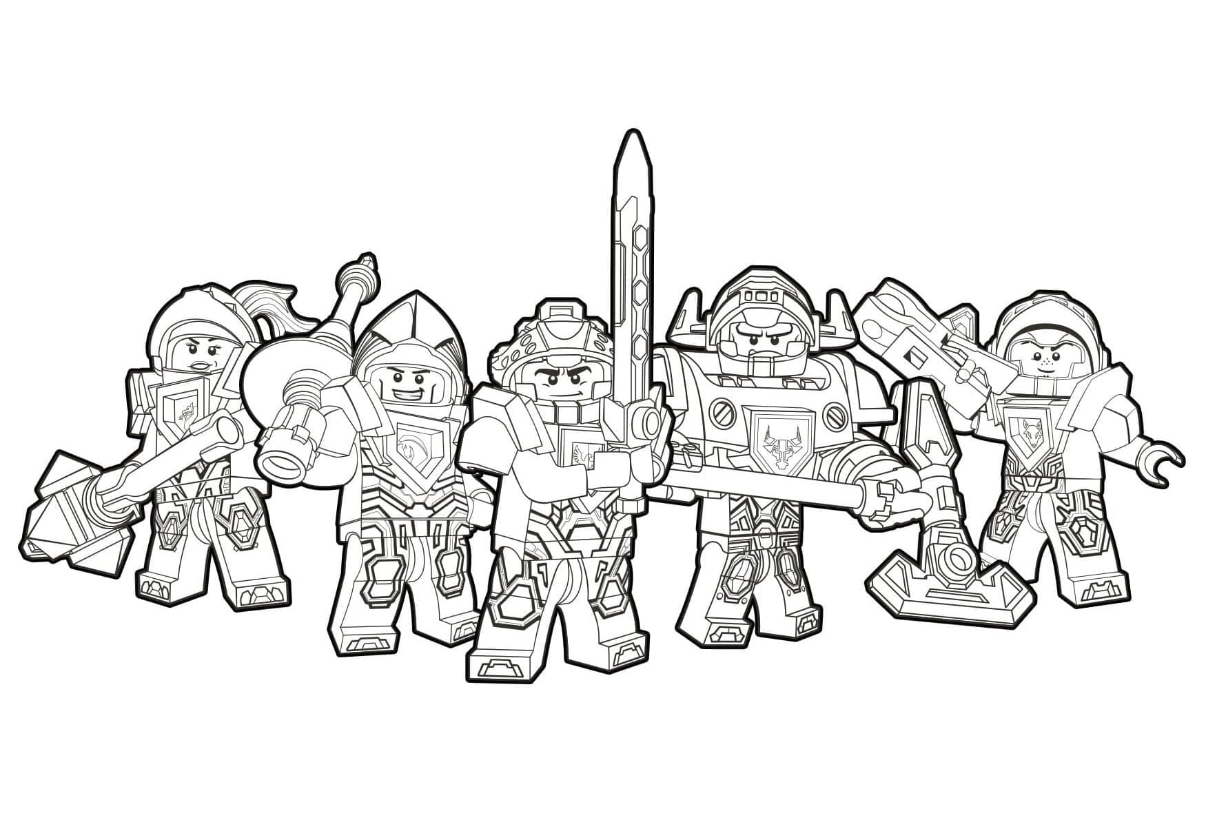 Personnages de Lego Nexo Knights coloring page