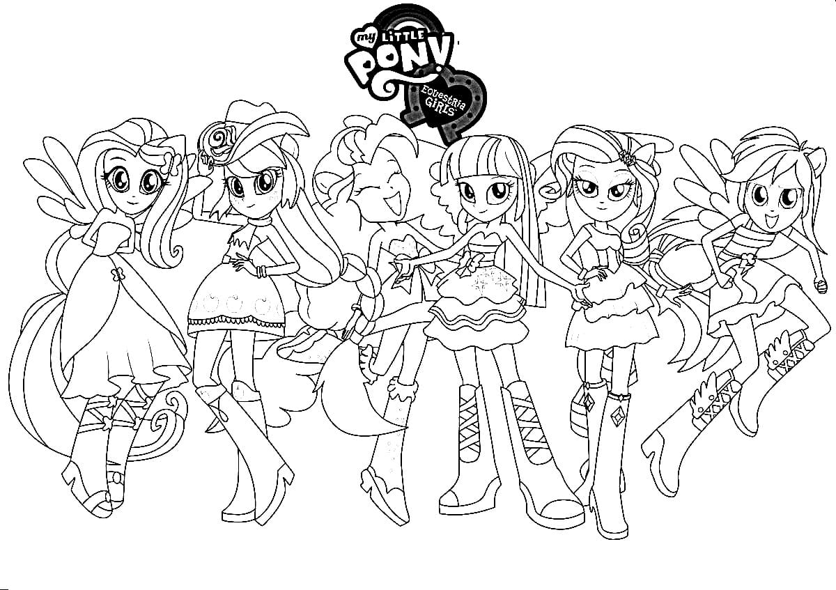 Coloriage Personnages de My Little Pony Equestria Girls