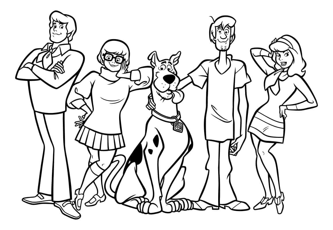 Coloriage Personnages de Scooby Doo