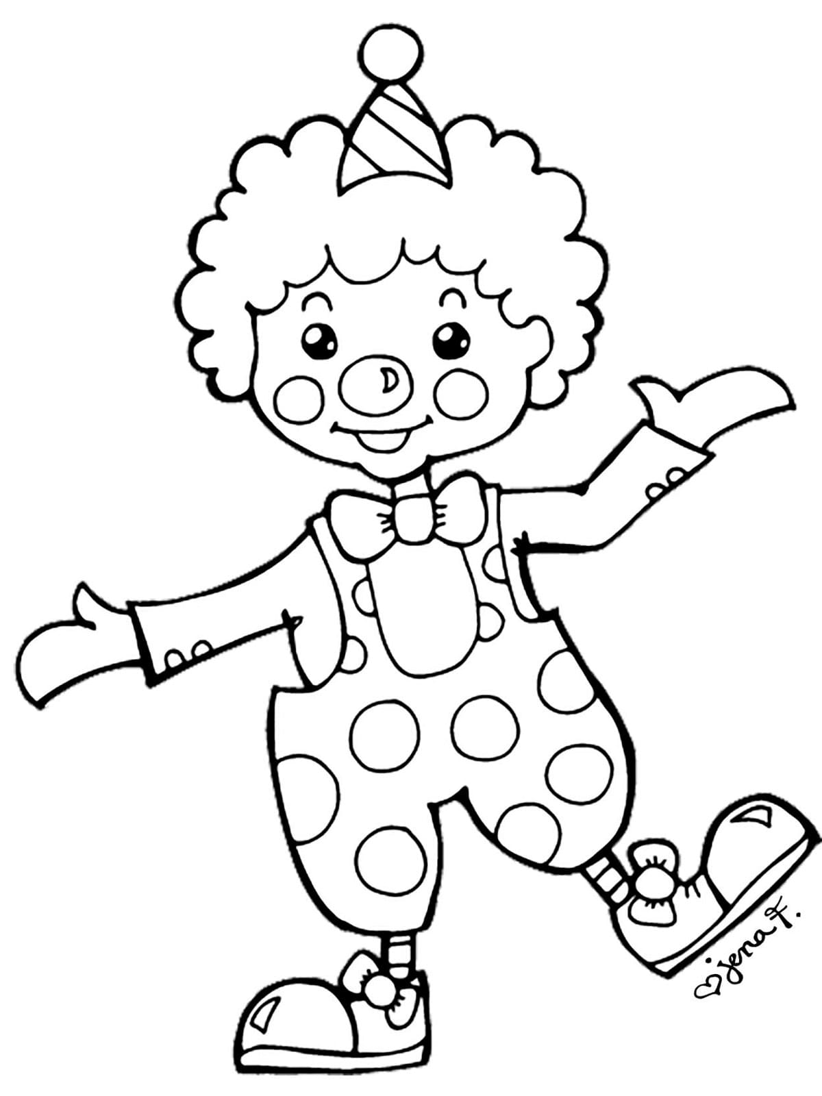 Petit Clown Mignon coloring page