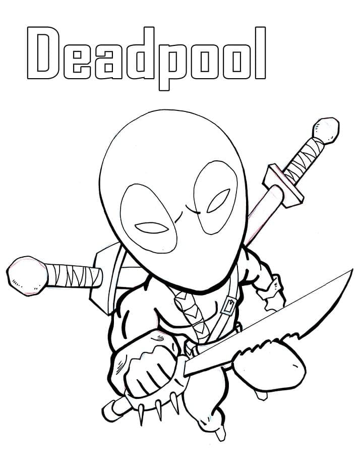 Coloriage Petit Deadpool