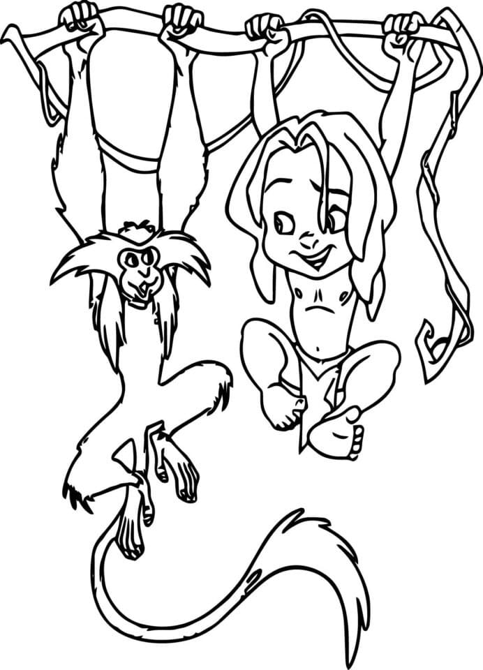 Petit Tarzan Mignon coloring page