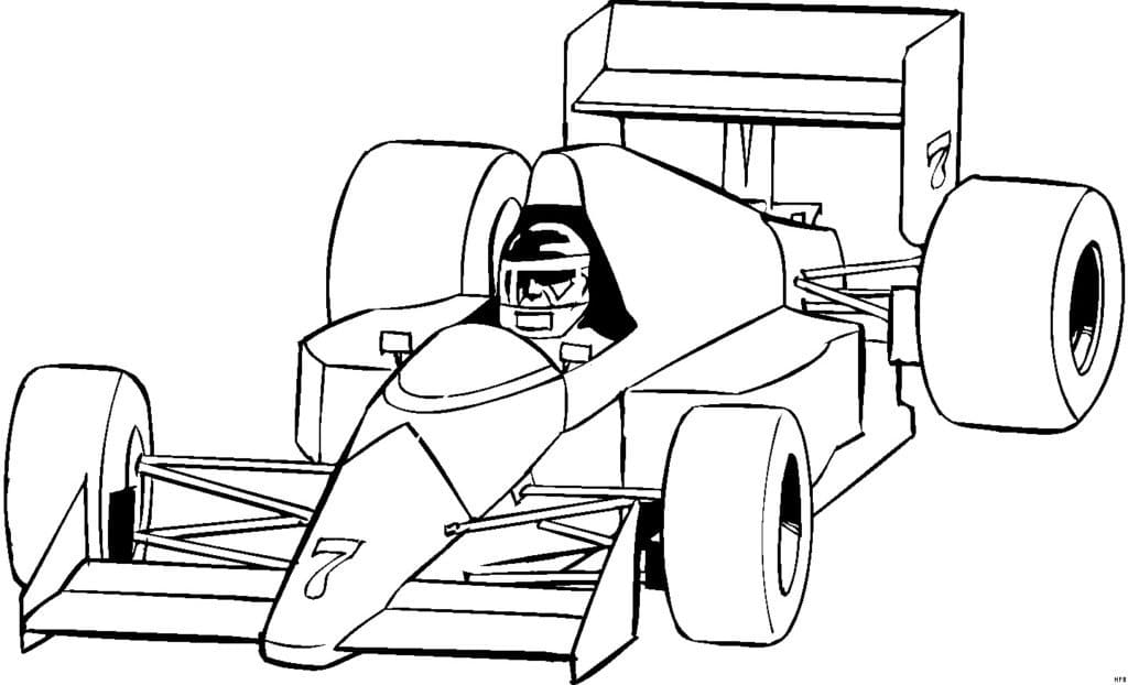 Coloriage Piloter la Formule 1