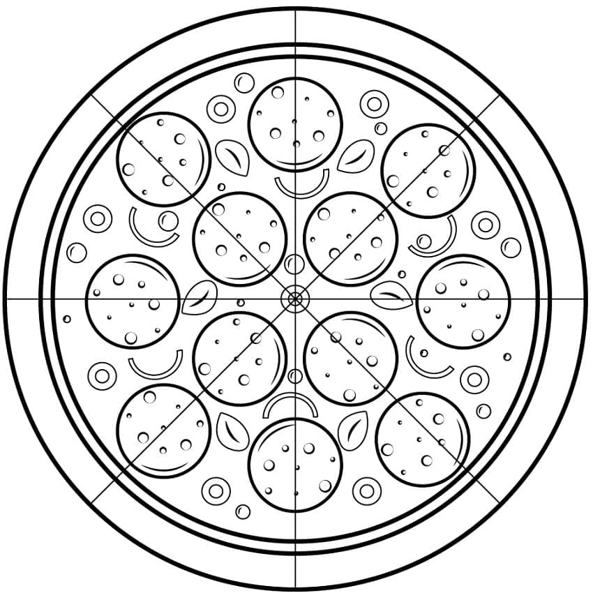 Pizza 2 coloring page