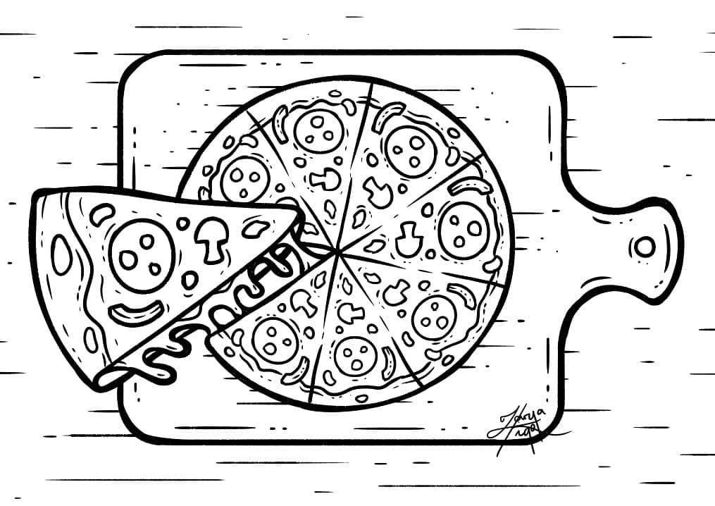 Pizza 3 coloring page