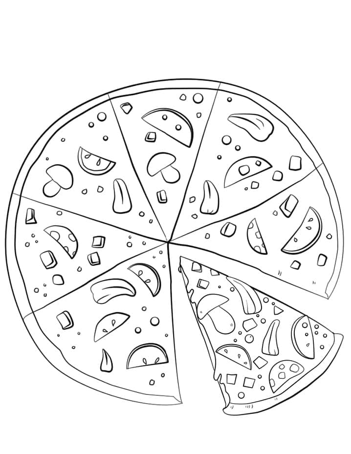 Coloriage Pizza 6