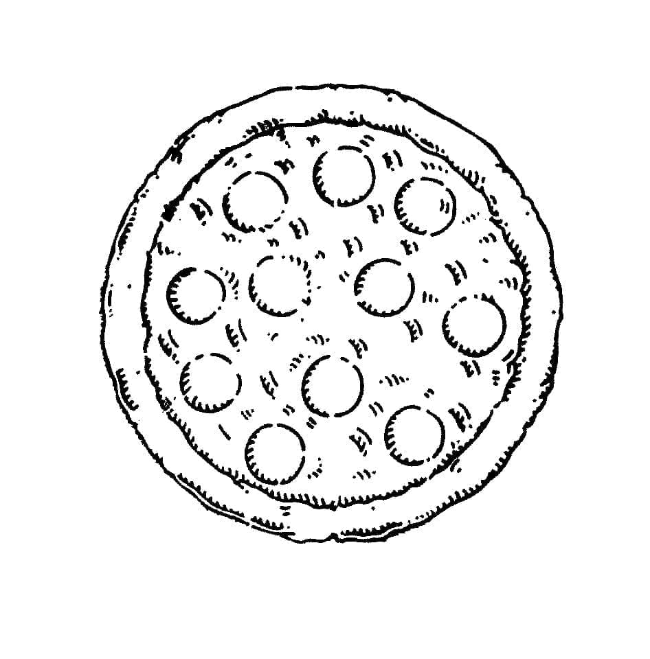 Pizza au Pepperoni coloring page