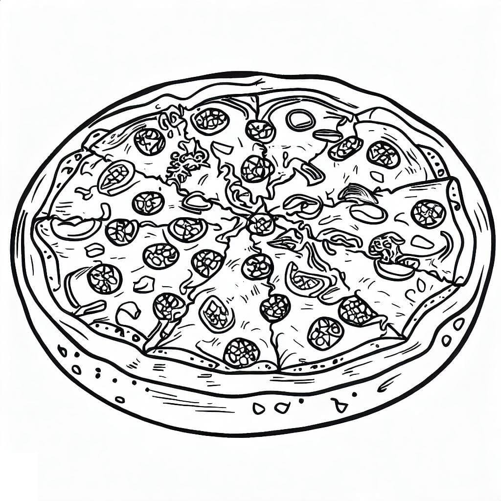 Pizza Entière coloring page