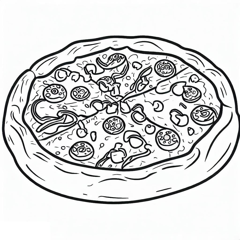 Coloriage Pizza Gratuite Pour les Enfants