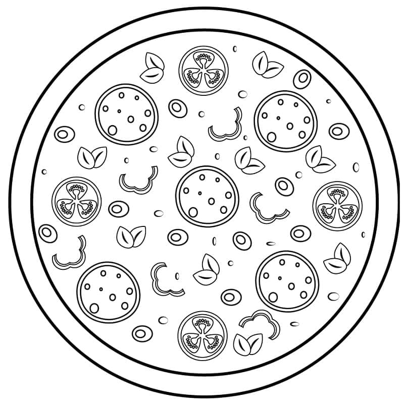 Coloriage Pizza Imprimable