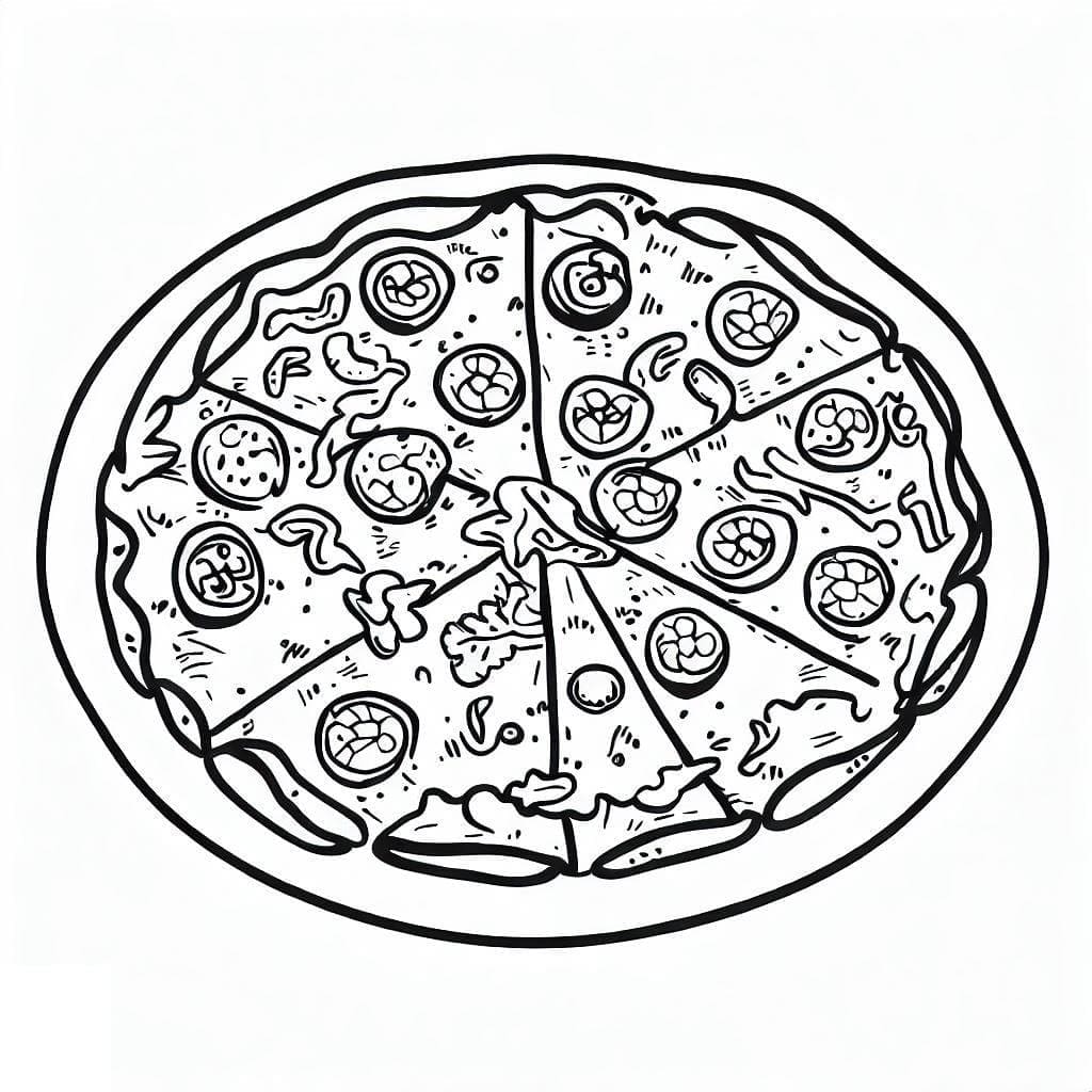 Coloriage Pizza Pour Enfants