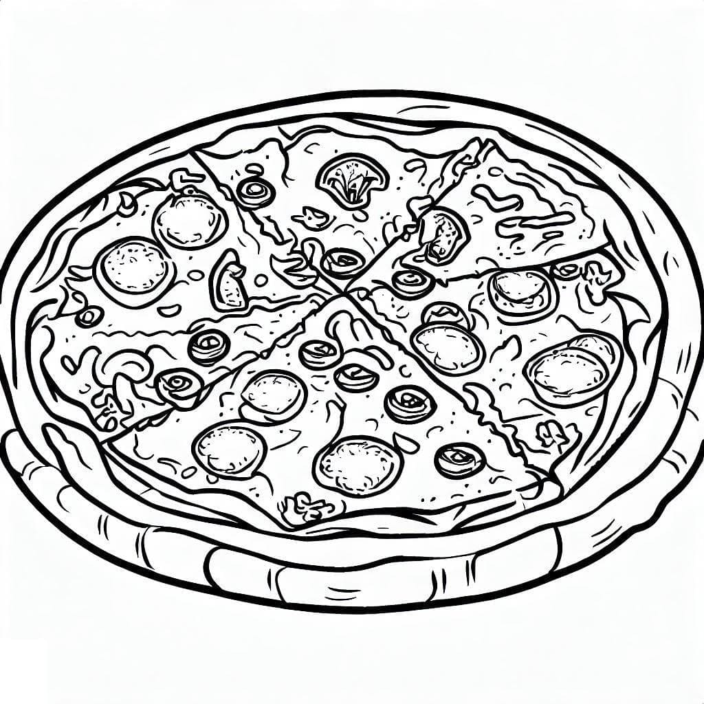 Pizza Pour les Enfants coloring page
