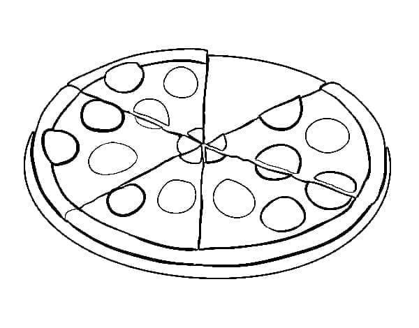 Coloriage Pizza Très Facile