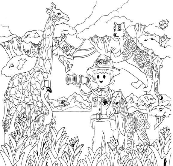 Coloriage Playmobil Animaux Sauvages