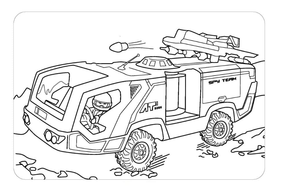 Coloriage Playmobil Camion Militaire
