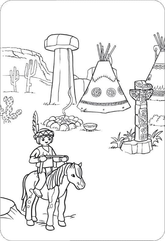 Coloriage Playmobil Indien