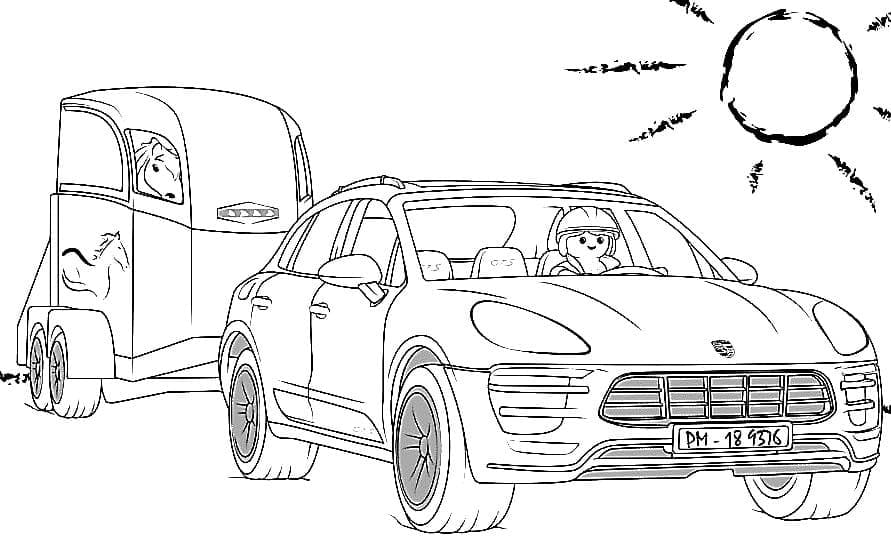 Coloriage Playmobil Voiture