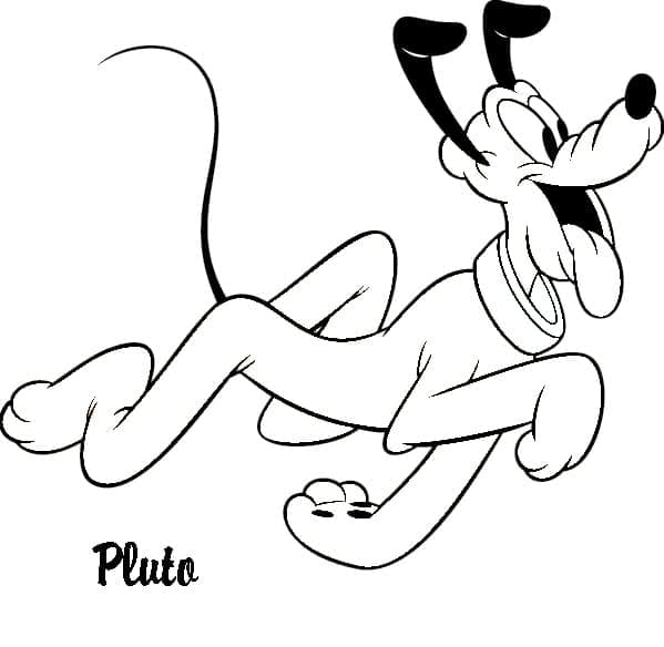 Pluto Heureux coloring page