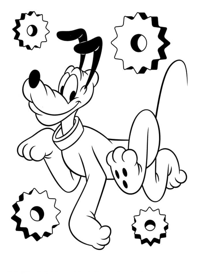 Pluto Souriant coloring page