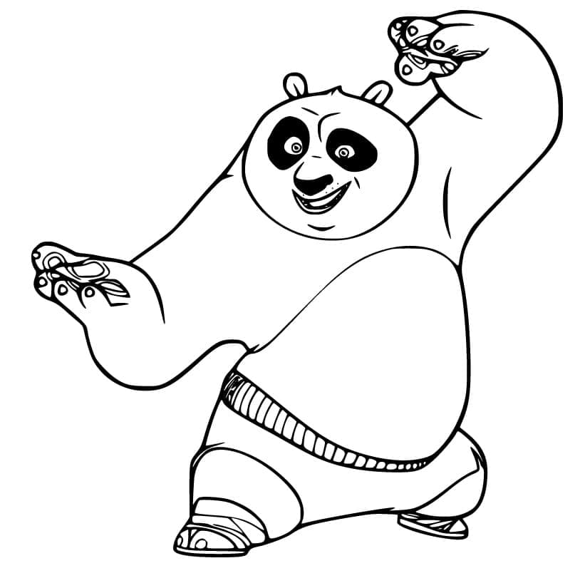 Coloriage Po Ping de Kung fu Panda