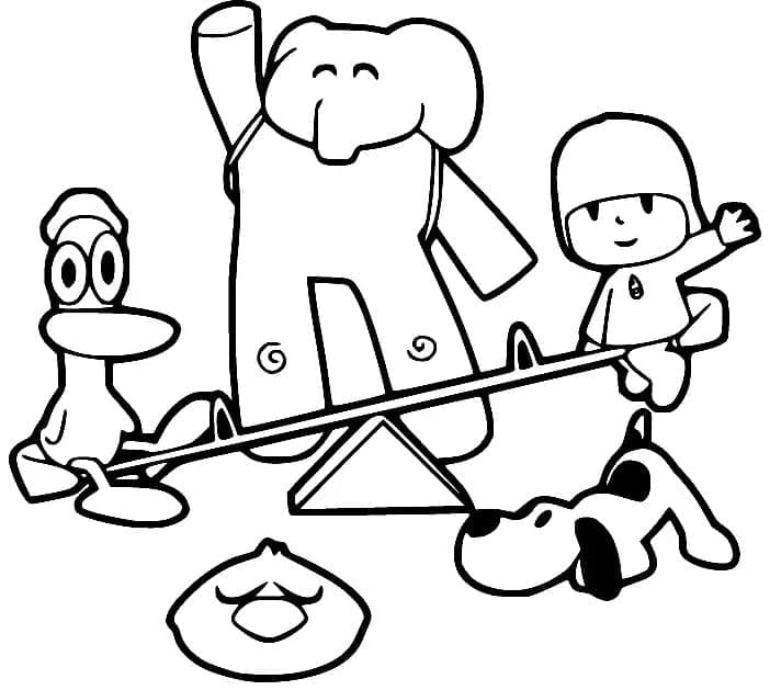 Coloriage Pocoyo Avec Des Amis Télécharger Et Imprimer Gratuit Sur Coloriageenfantcom 8144