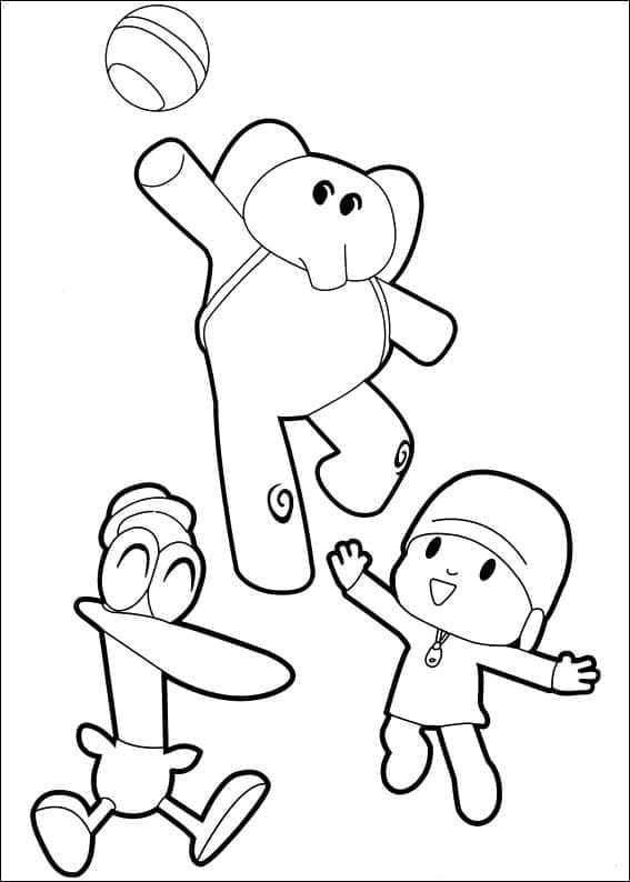 Pocoyo avec Ses Amis coloring page