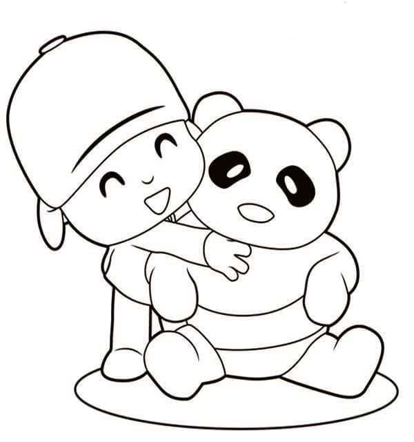 Coloriage Pocoyo et Panda