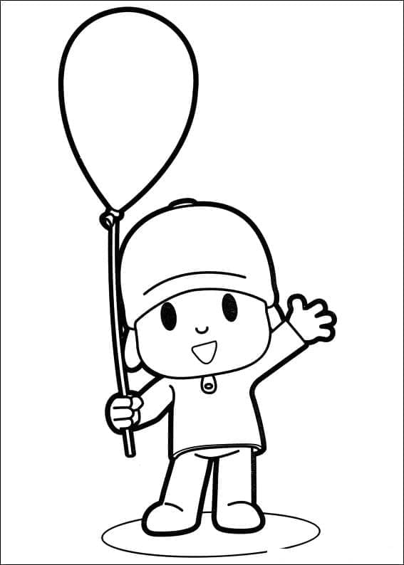 Pocoyo et un Ballon coloring page