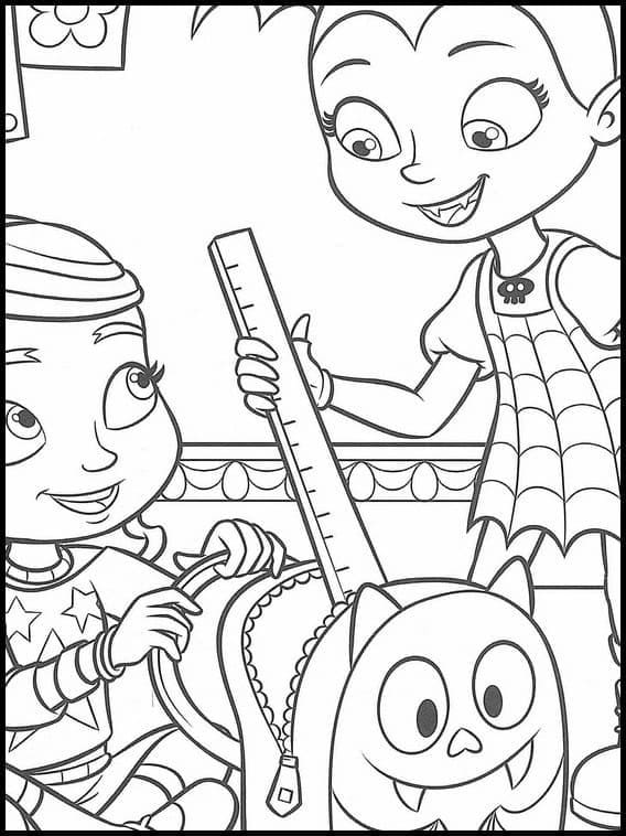 Poppy Peepleson et Vampirina coloring page