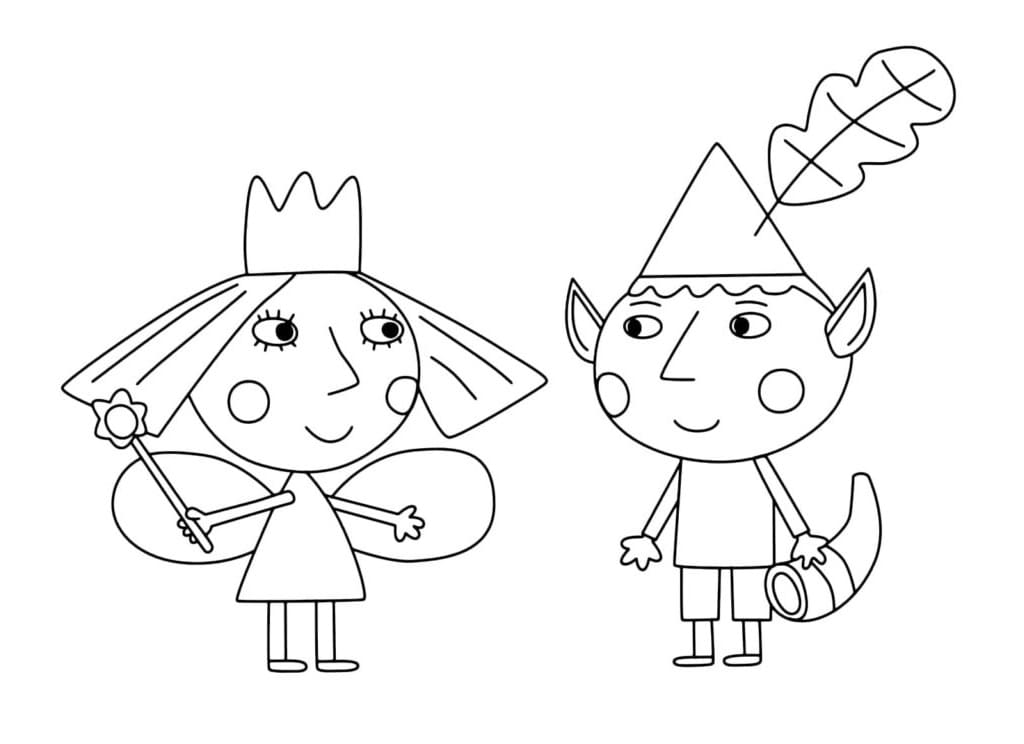 Princesse Holly et Ben l’Elfe coloring page
